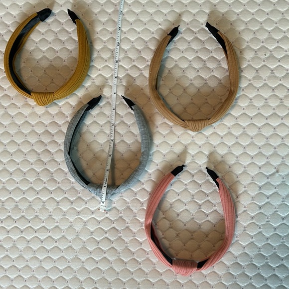 Cute headbands with a knot on top. Pink, grey, mustard, and tan. - Picture 11 of 11